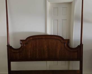 King Sized headboard with detachable posts. Vintage