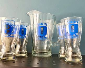 Oldsmobile pitcher & glasses