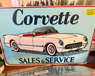 Metal Corvette sign