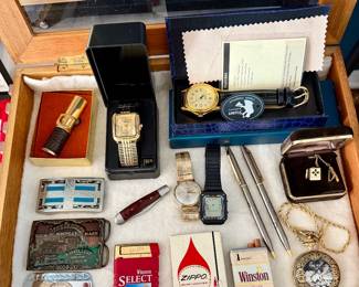 Men’s watches, lighters etc