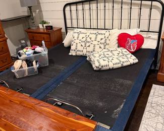 King Headboard, Pair of Twin Adjustable Bases, linens