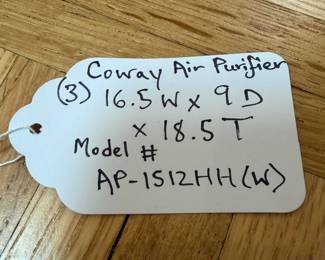 F64 - $85 EACH. Coway Air Purifiers. 1 Black. Model AP-1512HH(W)