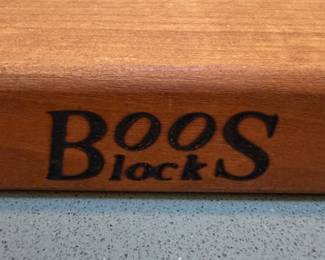 F74 - $100. Boos Block Cherry Cutting Board - almost new and super clean! Measures 24" x 18". 