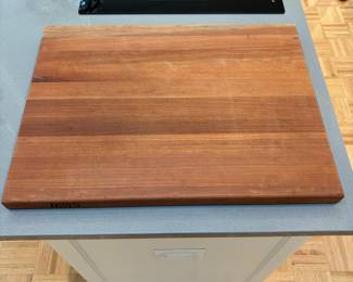 F74 - $100. Boos Block Cherry Cutting Board - almost new and super clean! Measures 24" x 18". 