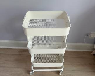 F27 - $15. Rolling Cart. Excellent condition. Measures 17" x  12" x  31" tall. 