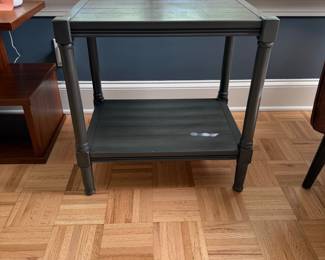 F19 - $25. Small Wooden Side Table. Measures 16" x 22" x 23" tall. Very sturdy.  