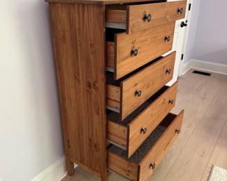F29 - $75. IKEA 5 drawer dresser. Measures 31" x 15.25" x 49.5" tall. All 5 drawers slide easily. Excellent Condition!