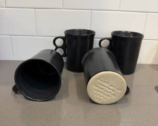 F66 - $50. Set of 4 Bennington Pottery Mugs in Black. All are in excellent condition. 