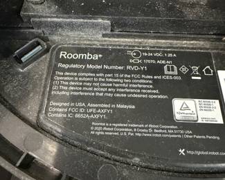 F88 - $65. Roomba iRobot Vacuum Model RVD-Y1. Base Model 17070. 