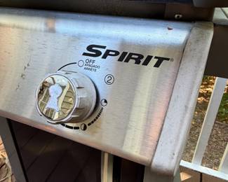 F63 - $100. Weber Spirit Grill. Propane tank is included (and 1/2 full!) Gently used - stored uncovered so there is very minor rust & fading.  