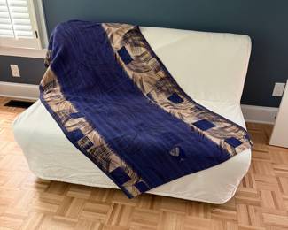 F16 - $50. Basha Throw Blanket. Handmade in Bangladesh from reclaimed Sari Cloth. 