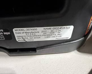 F80 - $75. Graco 4Ever DLX. Manufactured March 2022. 