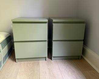 F30 - $75 Pair of Nightstands. Measures 16" x 19" x 21.5" tall. Excellent condition. All drawers slide easily. 