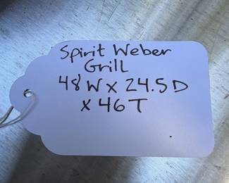 F63 - $100. Weber Spirit Grill. Propane tank is included (and 1/2 full!) Gently used - stored uncovered so there is very minor rust & fading.  