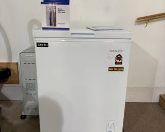 F46 - $75. Insignia Chest Freezer. Measures 25" x 21" x 33" tall. Very gently used!