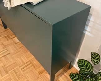 F76 - $100. Tenzo Uno Cabinet. Used in this home in the kitchen but versatile piece! Measures 58" x 15.5" x 35" tall. A few very minor scratches in the finish on the top but overall very good condition!