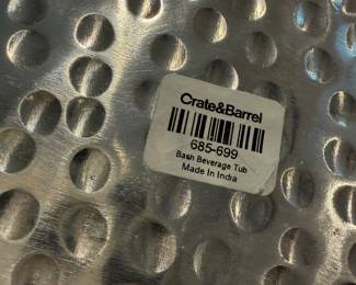 F101 - $65. Crate & Barrel Bash Beverage Tub. 