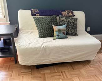 F15 - $275. Full Size Sleeper Sofa - IKEA - LYCKSELE LÖVÅS. Sofa bed with washable cover. Excellent Condition. As a loveseat it measures 54" wide x 39" deep x 33" tall.  Pulls out to a full size bed. 