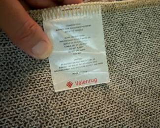 F96 - $30. Valenrug. Measures 5' x 7'. Washable non slip rug. 