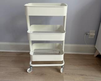 F27 - $15. Rolling Cart. Excellent condition. Measures 17" x  12" x  31" tall. 