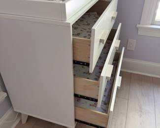 F25 - $75. Baby Letto Scoot Changing Table. In excellent condition! Measures 33" x 19.5" x 38" tall. 3 drawers all slide perfectly. 