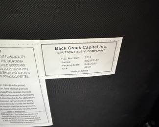 F9 - $175. Back Creek Capital Push Back Recliner with MCM style frame. Excellent Condition. Measures 30" wide x 33" deep x 40" tall. 