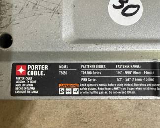 F55 - $30. Porter Cable Model TS056 Pneumatic Stapler. 