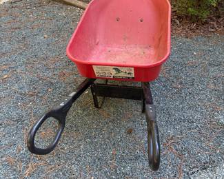 F48 - $60. Truper Ergo Wheelbarrow. Metal tub with double handles. 