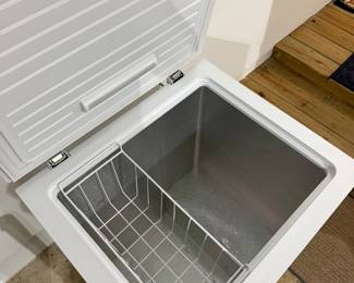 F46 - $75. Insignia Chest Freezer. Measures 25" x 21" x 33" tall. Very gently used!