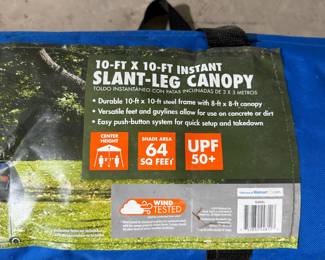 F81 - $50. 10' x 10" Instand Slant-Leg Canopy Tent. 