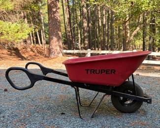 F48 - $60. Truper Ergo Wheelbarrow. Metal tub with double handles. 