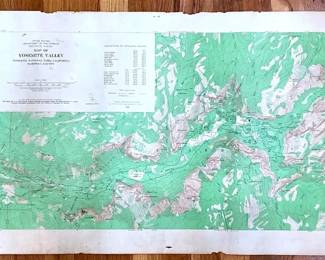 01 1958 1st Edition Map Of Yosemite Valley