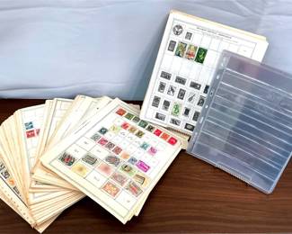 Book Pages with Stamps