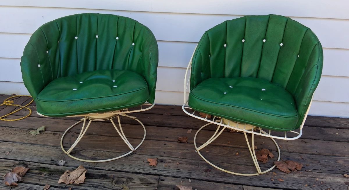 MCM Green Barrel Chairs