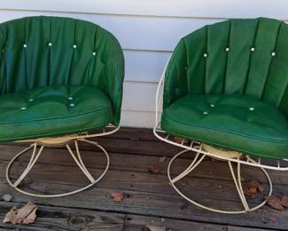 MCM Green Barrel Chairs