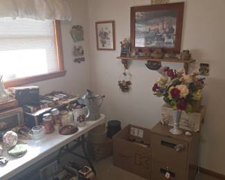 Books, file cabinet, decor
