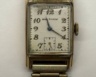 Waltham Art Deco rectangular wristwatch Goldfilled