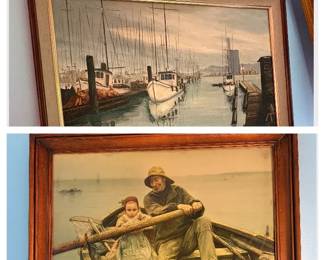 Framed Sailor Art  One Original