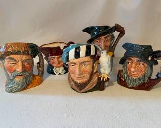 Royal Doulton Toby Mugs Falconer, Rip Van Winkle, Pied Piper and More