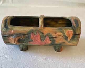 Vintage Weller Woodcraft Log Pottery Planter 1920s