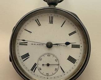 Antique Pocket Watch, Sterling Silver, HE Peck, London