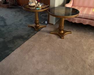 Vintage mercury glass end tables 