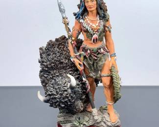 Lot 018 Lot 18 Ashley Belle DMB Collection Native American Buffalo Hunt Figurine