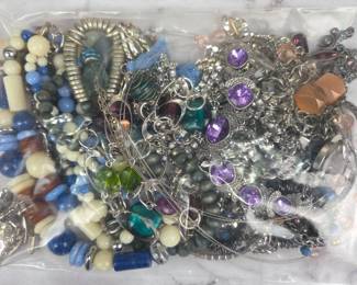 Lot 185 L Lot 185 Grab Bag of Silver Tone Fashion Jewelry