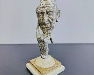 Lot 008 Lot 8 Modernist Figural Sculpture on Painted Wood Base Composite Material