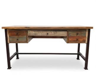 Lot 067 Lot 67 International Furniture Direct Antiqued Multi Color Wood Desk