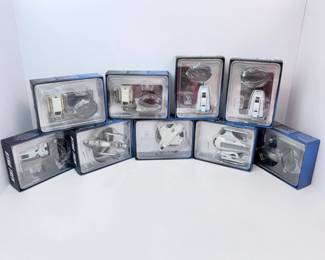 Lot 083 S Lot 83 Set of 9 Star Trek Model Starship Replicas in Display Boxes