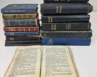 Lot 046 Lot 46 Antique Vintage Religious Books Bibles Catechism Common Prayer