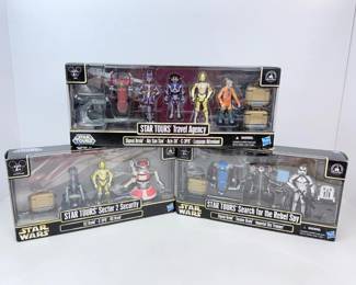 Lot 085 S Lot 85 Star Wars Star Tours Action Figure Sets by Disney Featuring Iconic Characters a