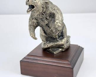 Lot 042 Lot 42 Wally Shoop No Intruders Bronze Grizzly Bear Sculpture